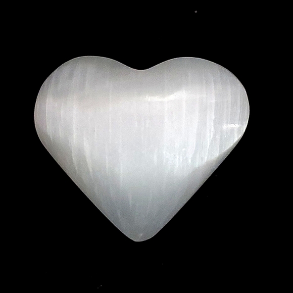 Selenite Heart Shaped Crystal Gemstone - Picture 1 of 8